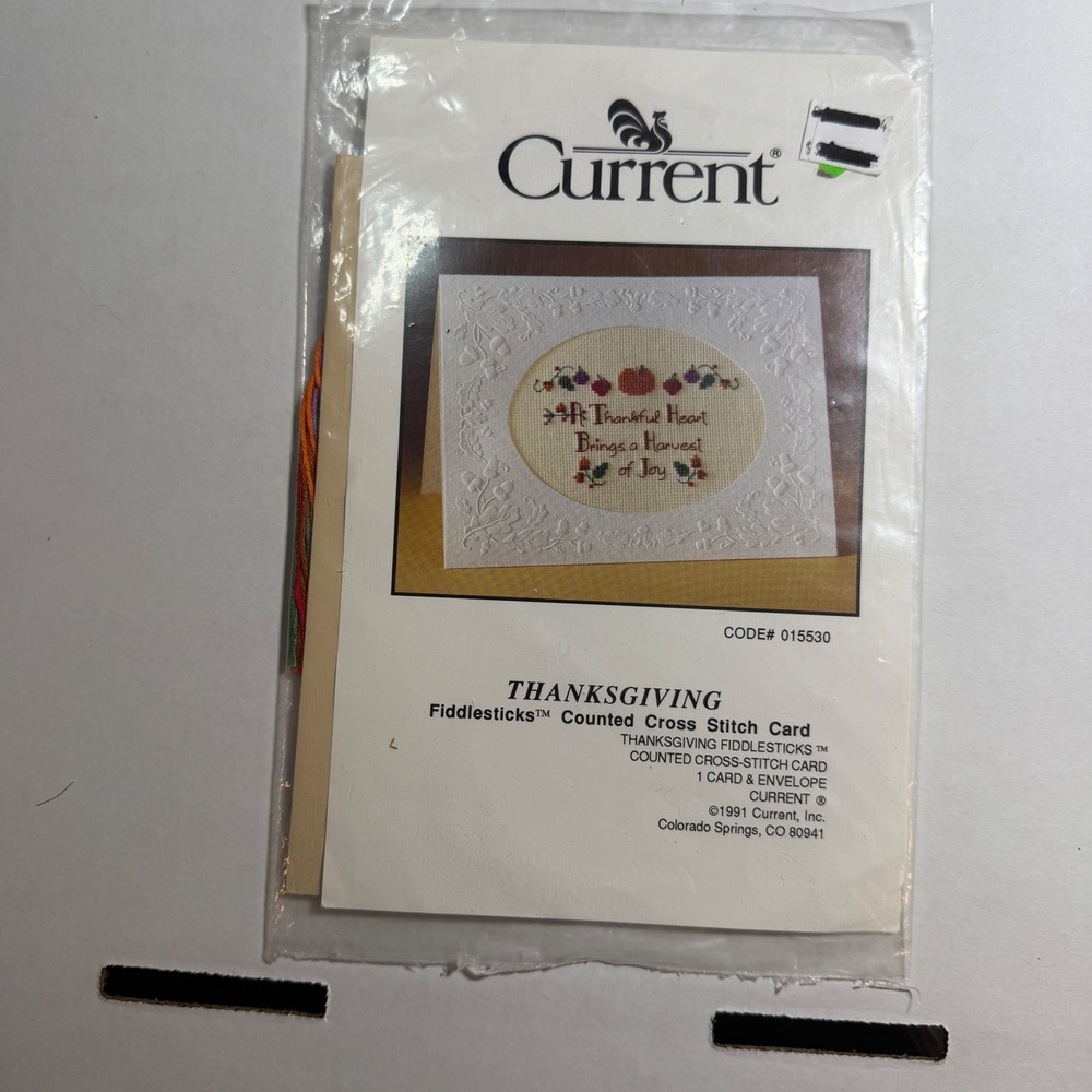 Current‎ Thanksgiving Fiddlesticks Counted Cross Stitch Card Kit 015530